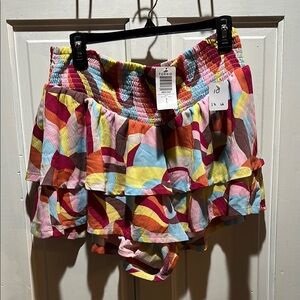 Torrid Pink and Orange Skorts with Ruffled Hem